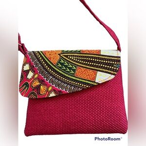 NEW Handmade Beautiful Dark Pink Hand-Made Cross Body Small Purse